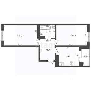 2-к квартира, вторичка, 54м2, 4/24 этаж