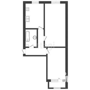 2-к квартира, вторичка, 40м2, 4/5 этаж