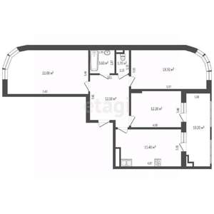 3-к квартира, вторичка, 93м2, 2/16 этаж
