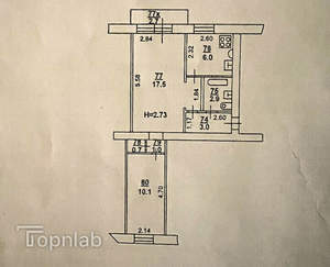2-к квартира, вторичка, 42м2, 1/5 этаж