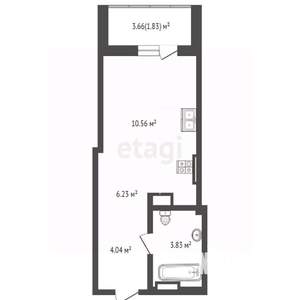 Студия квартира, вторичка, 42м2, 24/24 этаж