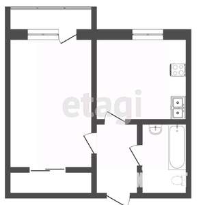 1-к квартира, вторичка, 25м2, 4/9 этаж