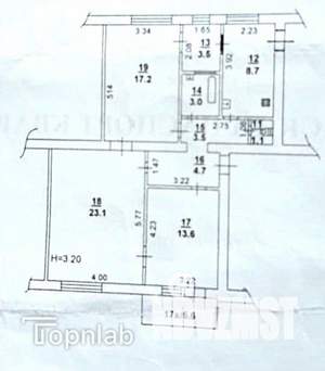 3-к квартира, вторичка, 80м2, 2/4 этаж