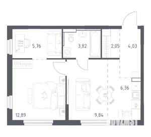 1-к квартира, вторичка, 45м2, 3/17 этаж