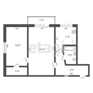 2-к квартира, вторичка, 45м2, 5/5 этаж