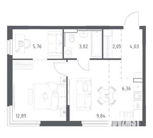 1-к квартира, вторичка, 45м2, 15/17 этаж