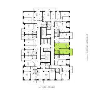 2-к квартира, вторичка, 52м2, 22/24 этаж