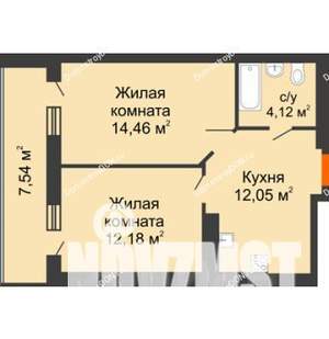2-к квартира, вторичка, 48м2, 3/27 этаж