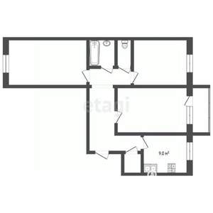 3-к квартира, вторичка, 67м2, 9/10 этаж