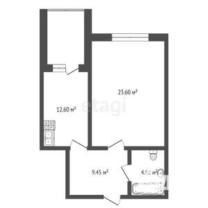 1-к квартира, вторичка, 52м2, 3/15 этаж