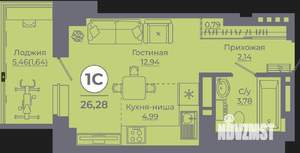 Студия квартира, вторичка, 26м2, 24/24 этаж