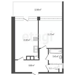 1-к квартира, вторичка, 45м2, 4/10 этаж
