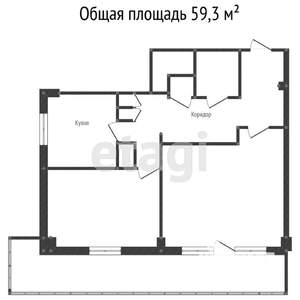 2-к квартира, вторичка, 59м2, 5/25 этаж