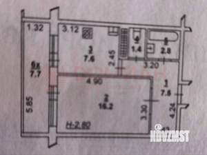 1-к квартира, вторичка, 40м2, 9/10 этаж