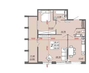 2-к квартира, вторичка, 69м2, 7/20 этаж