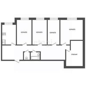 5-к квартира, вторичка, 79м2, 1/3 этаж