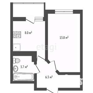 1-к квартира, вторичка, 45м2, 16/23 этаж