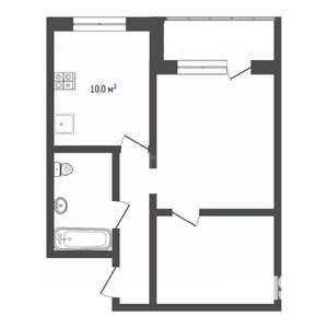 2-к квартира, вторичка, 50м2, 4/4 этаж