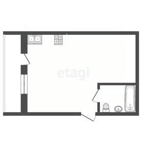 Студия квартира, вторичка, 30м2, 3/5 этаж