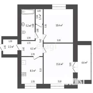 2-к квартира, вторичка, 56м2, 8/17 этаж