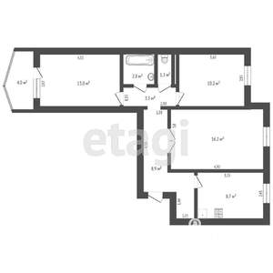 3-к квартира, вторичка, 65м2, 6/10 этаж