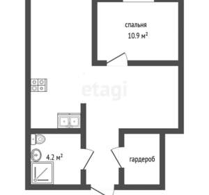 1-к квартира, вторичка, 42м2, 13/27 этаж
