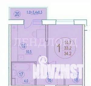 1-к квартира, вторичка, 33м2, 7/21 этаж