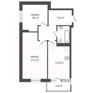 2-к квартира, вторичка, 52м2, 7/10 этаж