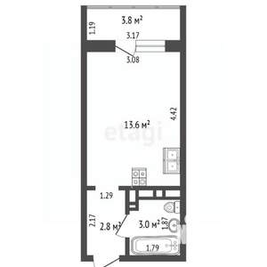 Студия квартира, вторичка, 23м2, 23/24 этаж