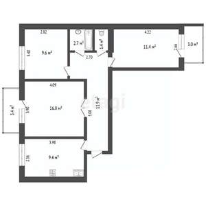 3-к квартира, вторичка, 62м2, 3/17 этаж