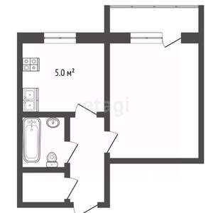 1-к квартира, вторичка, 30м2, 5/9 этаж