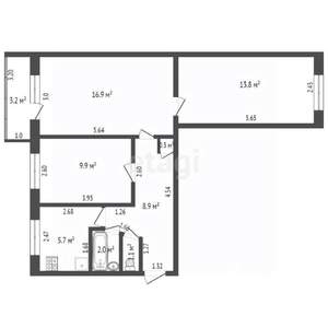 3-к квартира, вторичка, 59м2, 5/5 этаж