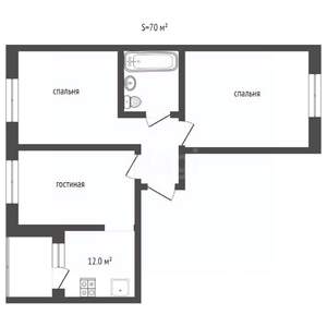 3-к квартира, вторичка, 84м2, 3/4 этаж