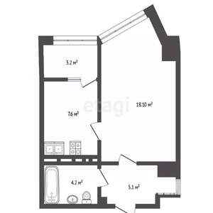 1-к квартира, вторичка, 41м2, 20/24 этаж