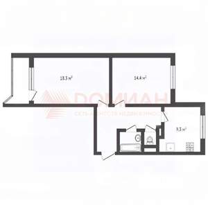 2-к квартира, вторичка, 60м2, 4/9 этаж