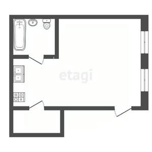 Студия квартира, вторичка, 29м2, 1/3 этаж