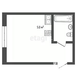 Студия квартира, вторичка, 18м2, 1/5 этаж