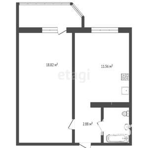 1-к квартира, вторичка, 36м2, 15/17 этаж