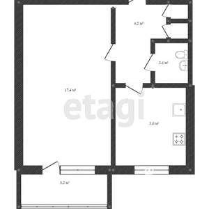 1-к квартира, вторичка, 30м2, 4/9 этаж