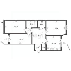 3-к квартира, вторичка, 123м2, 11/14 этаж