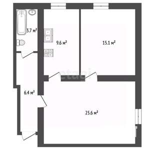 2-к квартира, вторичка, 60м2, 4/4 этаж