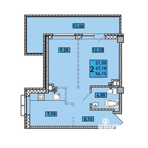 2-к квартира, вторичка, 55м2, 18/18 этаж