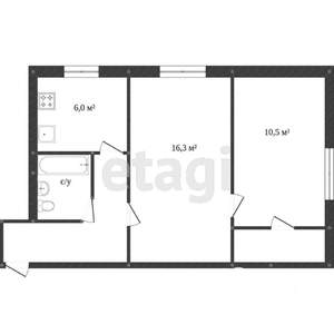 2-к квартира, вторичка, 40м2, 5/5 этаж