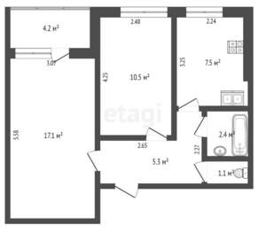 2-к квартира, вторичка, 40м2, 1/5 этаж