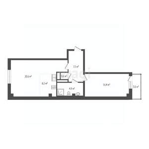 2-к квартира, вторичка, 58м2, 15/19 этаж