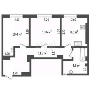 2-к квартира, вторичка, 45м2, 1/7 этаж