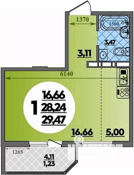 Студия квартира, строящийся дом, 29м2, 10/17 этаж
