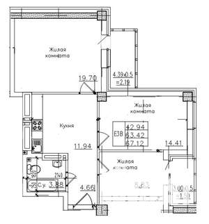 3-к квартира, вторичка, 67м2, 16/25 этаж