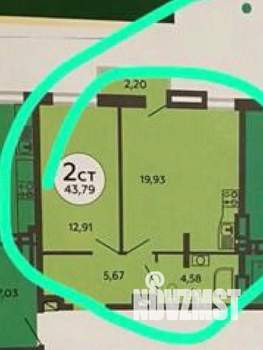 1-к квартира, вторичка, 45м2, 21/25 этаж
