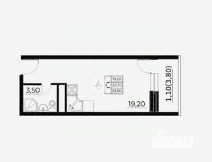 Студия квартира, вторичка, 24м2, 4/25 этаж